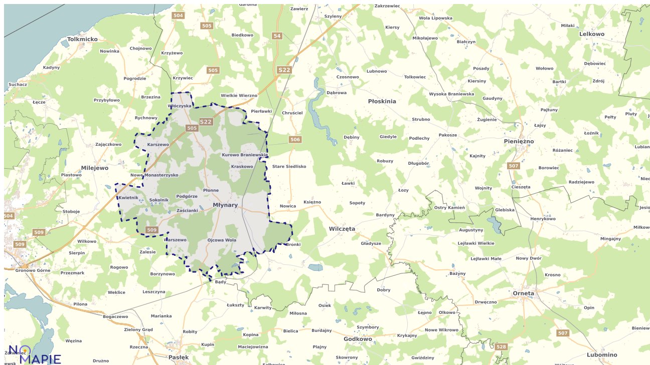 Mapa wyborów do sejmu Młynary